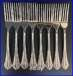Lot Of 8 Oneida 18/8 Stainless Steel MARQUETTE Dinner Forks Silverware Flatware