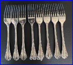 Lot Of 8 Oneida 18/8 Stainless Steel MARQUETTE Dinner Forks Silverware Flatware