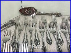 Lot Oneida Community BRAHMS Glossy Stainless Flatware w wood Chest 60 pieces EXC