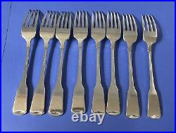 Lot of 35 American Colonial Cube by Oneida Satin Stainless Fork Knives Spoons