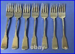 Lot of 35 American Colonial Cube by Oneida Satin Stainless Fork Knives Spoons