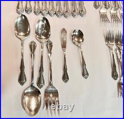 Lot of 42 Pieces Oneida Arbor Rose / True Rose Fork Spoon Knife Serving Pieces
