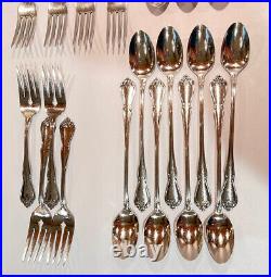 Lot of 42 Pieces Oneida Arbor Rose / True Rose Fork Spoon Knife Serving Pieces
