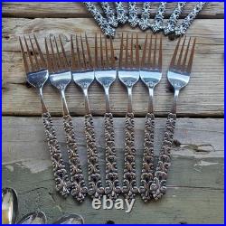 Lot of 43 Oneida Northland Old Baroque Stainless Steel Silverware Flatware