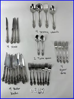 Lot of Oneida Community Stainless Brahms 30 Pieces Used Free Shipping