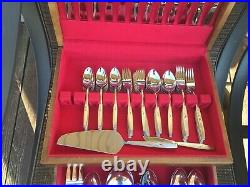 Lovely 82 pc Oneida Will O Wisp Stainless CUBE MARK Flatware Set SERVICE for 12