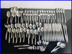MCM Oneida Twin Star Community Stainless Silverware Starburst 80pcs Set For 12