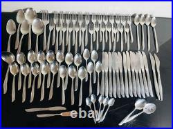MCM Oneida Twin Star Community Stainless Silverware Starburst 80pcs Set For 12