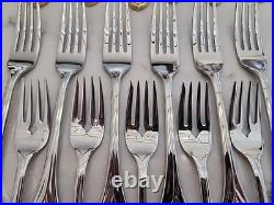 MINT! 36 Pc Oneida Achievement VENETIAN GOLD 18/8 Stainless Flatware SetKOREA
