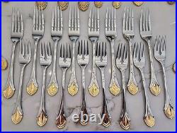MINT! 46 Pc Oneida Achievement VENETIAN GOLD 18/8 Stainless Flatware SetKOREA MINT! 46 Pc Oneida Achievement VENETIAN GOLD 18/8 Stainless Flatware SetKOREA