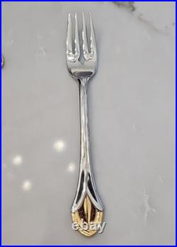 MINT! 46 Pc Oneida Achievement VENETIAN GOLD 18/8 Stainless Flatware SetKOREA