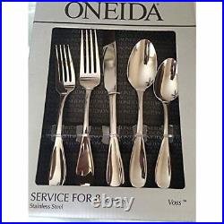 MSRP $185 Oneida Voss 49-Piece Stainless Steel Flatware Set(MISSING DINNER FORK)