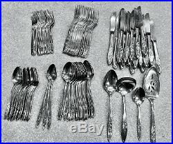 MY ROSE Oneida Community Glossy Stainless Steel Flatware 94 pc Lot Free Shipping