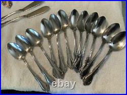 Mansfield Wm. A. Rogers Oneida Stainless Flatware Service For 12 Plus