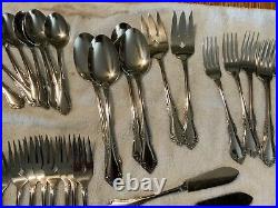 Mansfield Wm. A. Rogers Oneida Stainless Flatware Service For 12 Plus