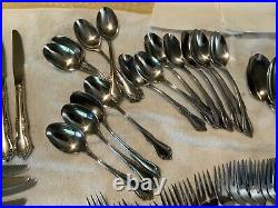 Mansfield Wm. A. Rogers Oneida Stainless Flatware Service For 12 Plus