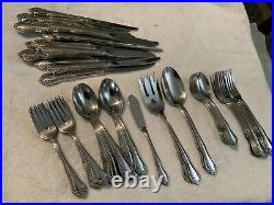 Mansfield Wm. A. Rogers Oneida Stainless Flatware Service For 12 Plus