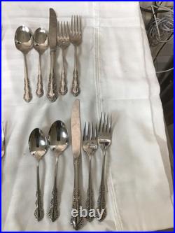 Mixed Lot Oneida Shelley Cube Stainless Flatware 49 Pcs. 5 Complete Sets