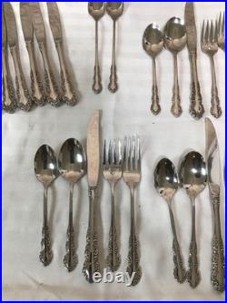 Mixed Lot Oneida Shelley Cube Stainless Flatware 49 Pcs. 5 Complete Sets