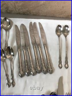Mixed Lot Oneida Shelley Cube Stainless Flatware 49 Pcs. 5 Complete Sets
