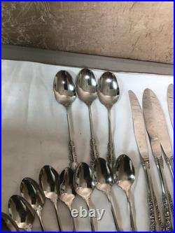 Mixed Lot Oneida Shelley Cube Stainless Flatware 49 Pcs. 5 Complete Sets