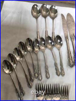 Mixed Lot Oneida Shelley Cube Stainless Flatware 49 Pcs. 5 Complete Sets