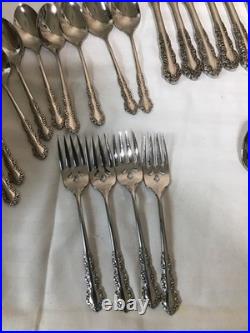 Mixed Lot Oneida Shelley Cube Stainless Flatware 49 Pcs. 5 Complete Sets