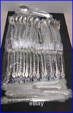 NEW 50 Pc ONEIDA CELLO Flatware Set Knife Fork Spoon 8 Place Setting Stainless