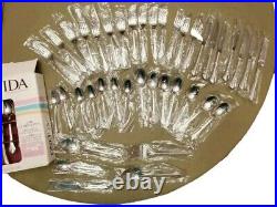 NEW IN BOX Oneida Bancroft 18/8 Stainless Steel USA Flatware 45 PC & SERVING SET