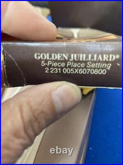 NEW Oneida Cube GOLDEN JUILLIARD 30 Piece (6 Place Settings) Stainless Flatware
