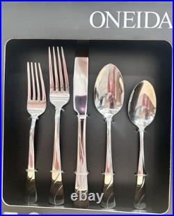 NEW Oneida River 72 Pc Stainless Flatware Set Service For 14 + 2pc Serving Set NEW Oneida River 72 Pc Stainless Flatware Set Service For 14 + 2pc Serving Set