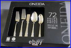 NIB Oneida River 72 Pc Stainless Flatware Set Service For 14 + 2 Pc Serving Set