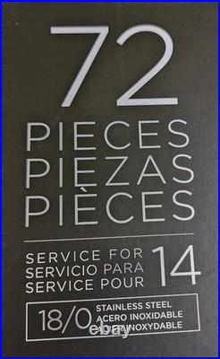 NIB Oneida River 72 Pc Stainless Flatware Set Service For 14 + 2 Pc Serving Set