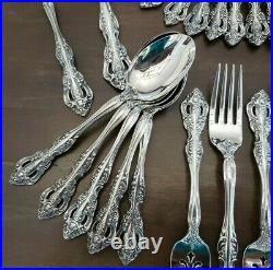 NICE! 74pc Oneida MICHELANGELO 18/8 Cube Stainless Flatware Set Service for 10
