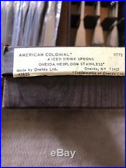 NOS 66pc Oneida Heirloom American Colonial Satin Stainless Flatware Set Cube MCM