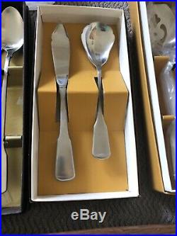 NOS 66pc Oneida Heirloom American Colonial Satin Stainless Flatware Set Cube MCM