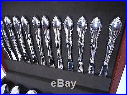 NOS 94 PC. ONEIDA COMMUNITY CHATELAINE STAINLESS FLATWARE SET for 12 with CHEST