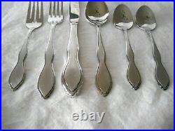 NOS ONEIDA ROGERS 50 PC. TWILIGHT STAINLESS FLATWARE SET for 8 Made in USA