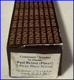 NOS Oneida Community PAUL REVERE 20 Pc Stainless Flatware Spoon Fork Knife