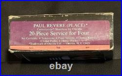 NOS Oneida Community PAUL REVERE 20 Pc Stainless Flatware Spoon Fork Knife
