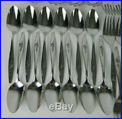 NOS Oneida Deluxe LASTING ROSE Stainless Flatware Set Service for 6+ 46pc