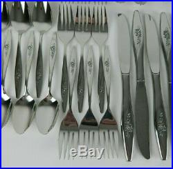 NOS Oneida Deluxe LASTING ROSE Stainless Flatware Set Service for 6+ 46pc