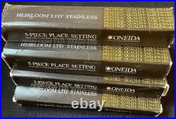 (NOS)Oneida Heirloom Ltd Motif Stainless Steel Silver 5-Pc. Pl. Setting 1983 (NOS)Oneida Heirloom Ltd Motif Stainless Steel Silver 5-Pc. Pl. Setting 1983