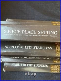 (NOS)Oneida Heirloom Ltd Motif Stainless Steel Silver 5-Pc. Place Setting