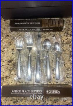 (NOS) Oneida Heirloom Ltd. Motif Stainless Steel Silver 55 Piece Set 1983