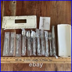 NOS Vintage Oneida Solid Stainless 11 Piece New Unused Set Forks Spoons Knife