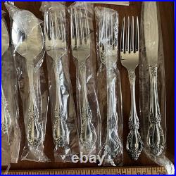 NOS Vintage Oneida Solid Stainless 11 Piece New Unused Set Forks Spoons Knife