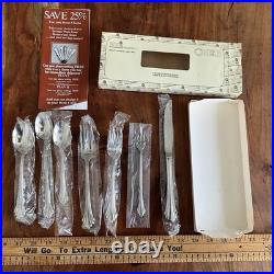 NOS Vintage Oneida Solid Stainless 7 Piece New Unused Set Forks Spoons Knife