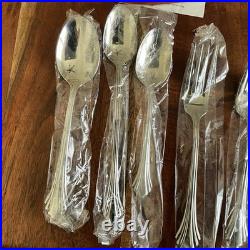 NOS Vintage Oneida Solid Stainless 7 Piece New Unused Set Forks Spoons Knife