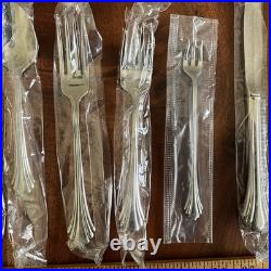 NOS Vintage Oneida Solid Stainless 7 Piece New Unused Set Forks Spoons Knife